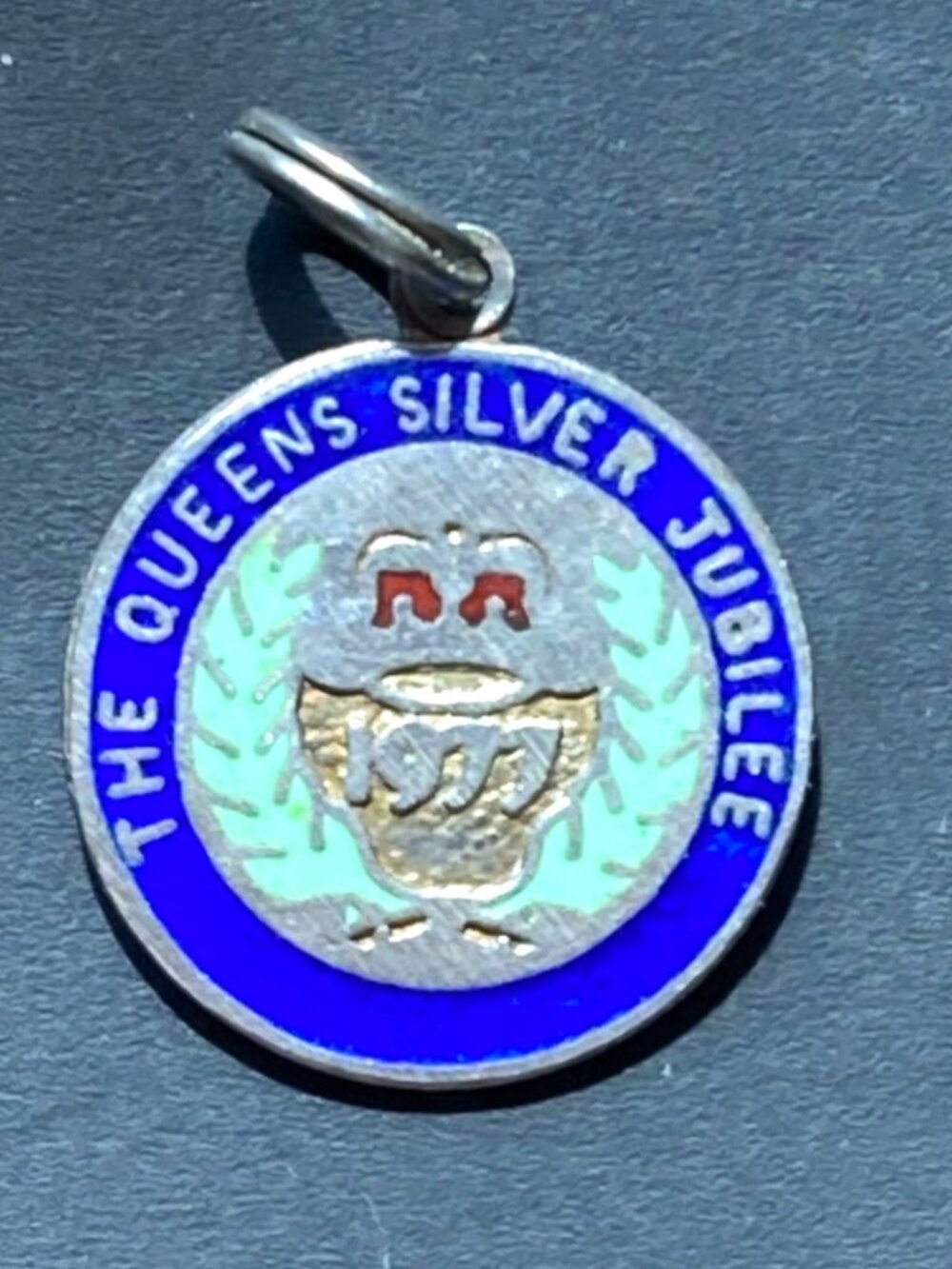 From 1977 - Charm in sterling silver marking Queen's Silver Jubilee